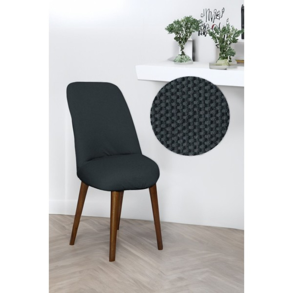 riselerhome Kaliteli Likralı Balpeteği Sandalye Örtüsü Sandalye Kılıfı Oval Sandalye Örtüsü Sandalye Koruma Tekli - 35 x 45 cm - Antrasit Salon & Oturma Odası Tekstili Fiyatı