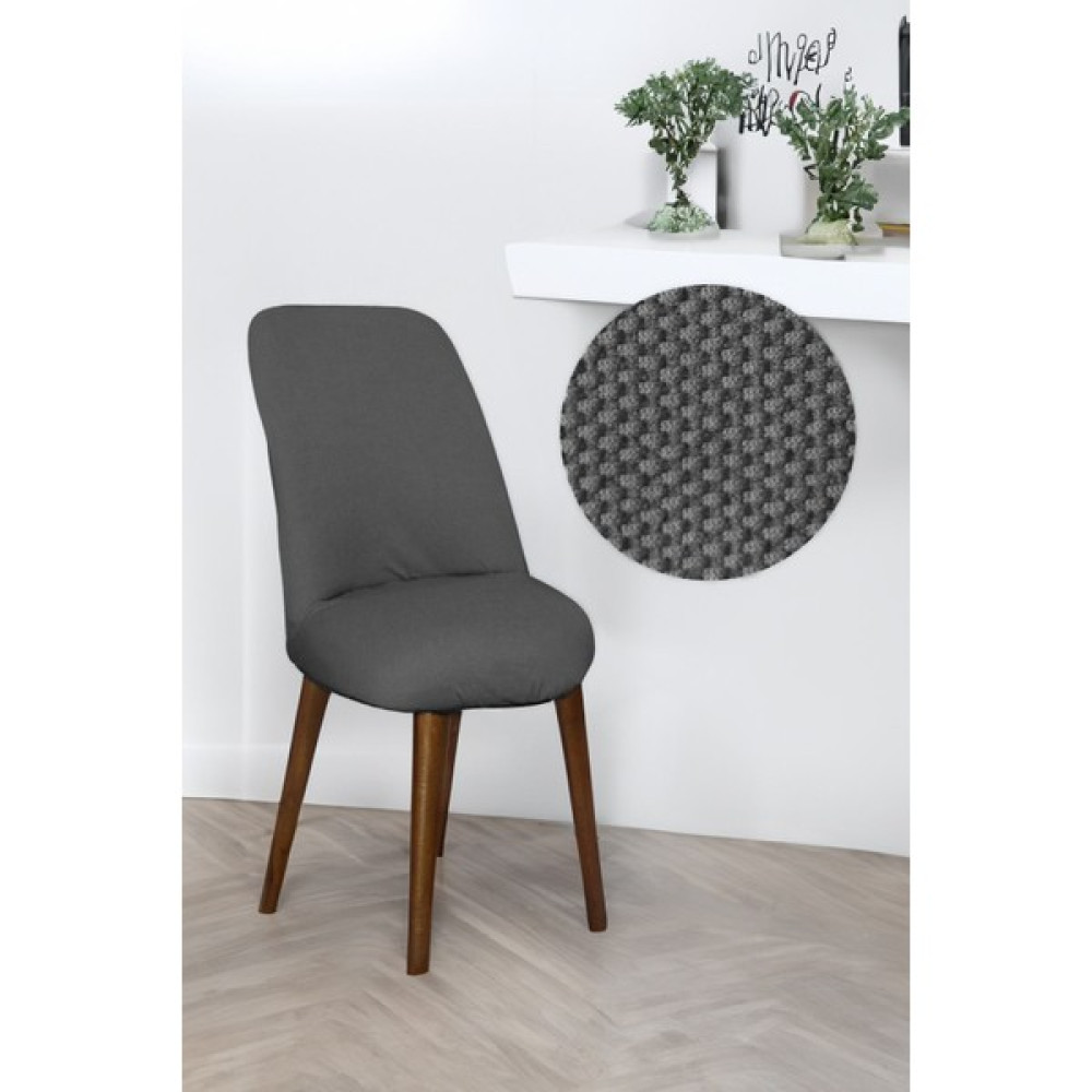 riselerhome Kaliteli Likralı Balpeteği Sandalye Örtüsü Sandalye Kılıfı Oval Sandalye Örtüsü Sandalye Koruma Tekli - 35 x 45 cm - Koyu Gri Salon & Oturma Odası Tekstili Fiyatı