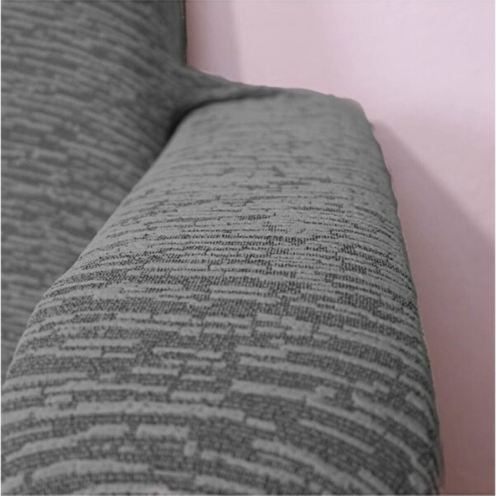riselerhome Riselerhome Jakarlı 3kişilik Lastikli Koltuk Kılıfı Çekyat Koltuk Örtüsü Streç Esnek Kanepe Kılıfı Düz Desen Antrasit - 185 x 230 cm - Gri Koltuk & Kanepe Örtüsü Fiyatı
