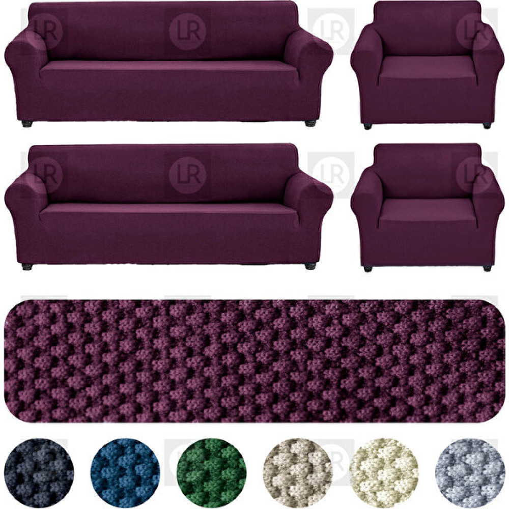 riselerhome Riselerhome Lastıklı Esnek Koltuk Kanepe Kılıfı Takımı Çekyat Örtüsü (3+3+1+1 ) Takım - Mor - 180 x 230 cm Koltuk & Kanepe Örtüsü Fiyatı