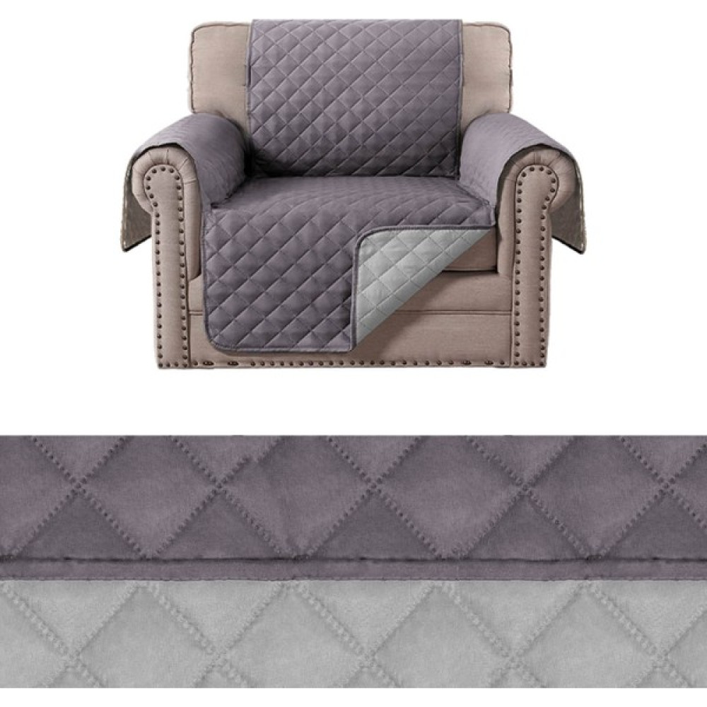 riselerhome Sıvı Su Geçirmez 1 Kişilik Koltuk Örtüsü İki Tarafı Kullanabilir Tekli Koltuk Şalı - 180 x 230 cm - Gri Koltuk & Kanepe Örtüsü Fiyatı