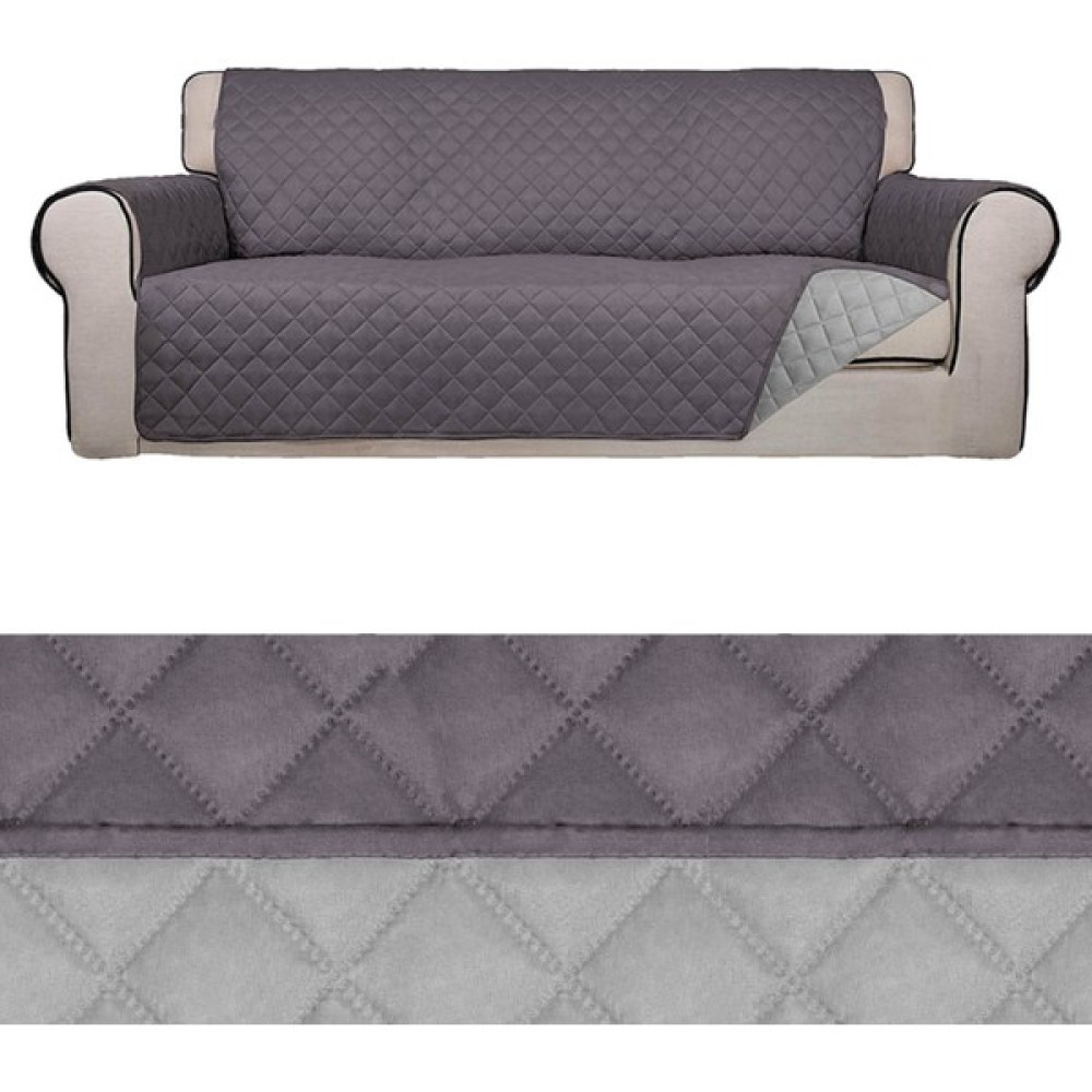 riselerhome Sıvı Su Geçirmez 3 Kişilik Koltuk Örtüsü İki Tarafı Kullanabilir 3 Kişilik Koltuk Şalı - 180 x 230 cm - Gri Koltuk & Kanepe Örtüsü Fiyatı