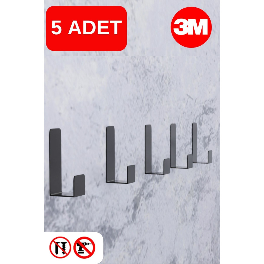 risingmaber 5 Adet Metal Siyah 3m Yapışkanlı Askılık Kapı Arkası Bornoz Askılığı Mutfak Askı Banyo Askılık Mt78s Ev & Dekorasyon Aksesuarları Fiyatı