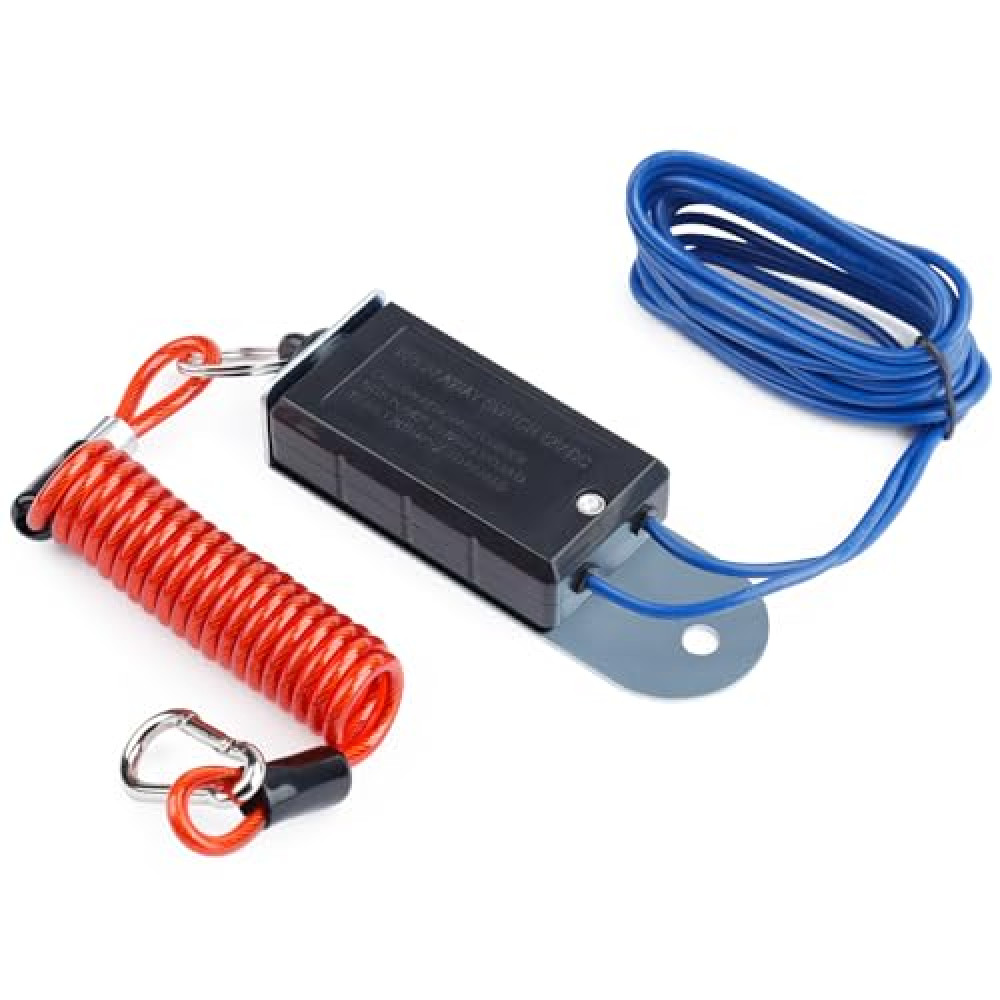 Risornda Trailer Breakaway Switch, 4FT Trailer Breakaway Coiled Cable with Electric Brake, Brake Switch for Trailer Brake 12v, Suitable for RV Towing Trailer, Red