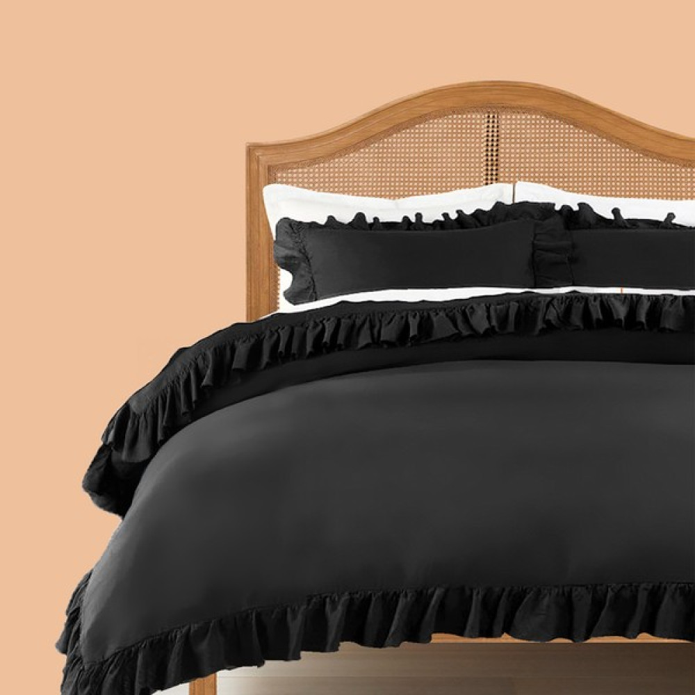 Ritmo Home Basic Sade Siyah Biyeli Otel Serisi Çift Kişilik Nevresim Takımı - 200 x 220  cm - Renkli Nevresim Takımı Fiyatı
