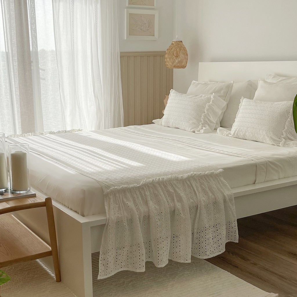 Ritmo Home Yatak Runner & Iç Dolgulu Kırlent Seti Çift Kişilik Pamuk Fistolu - Beyaz - 70 x 240 cm SSD / Solid State Drive Fiyatı