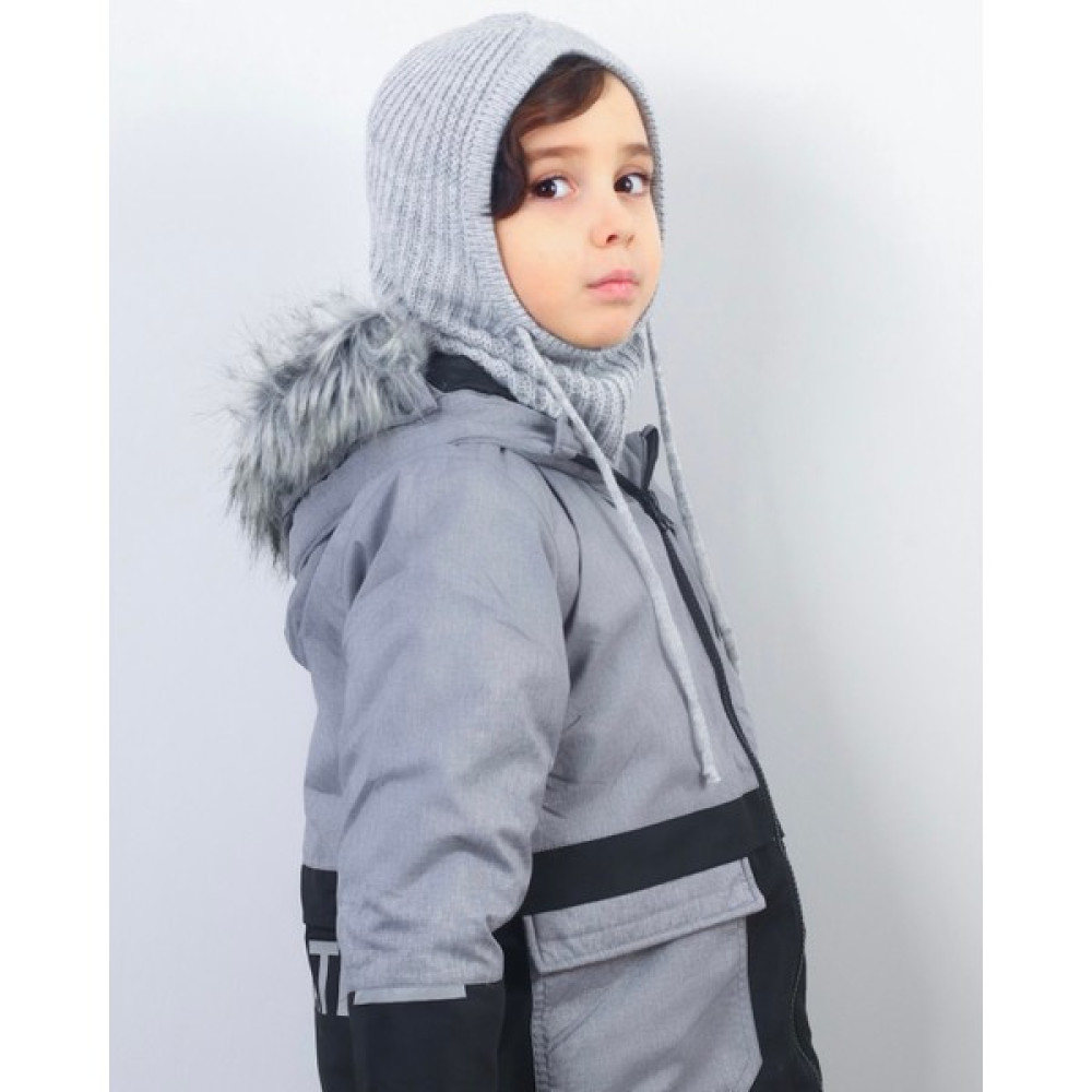 Ritnice Çocuk Ipli Gri Balaclava Triko Bere / Başlık Çocuk Kulaklığı Fiyatı