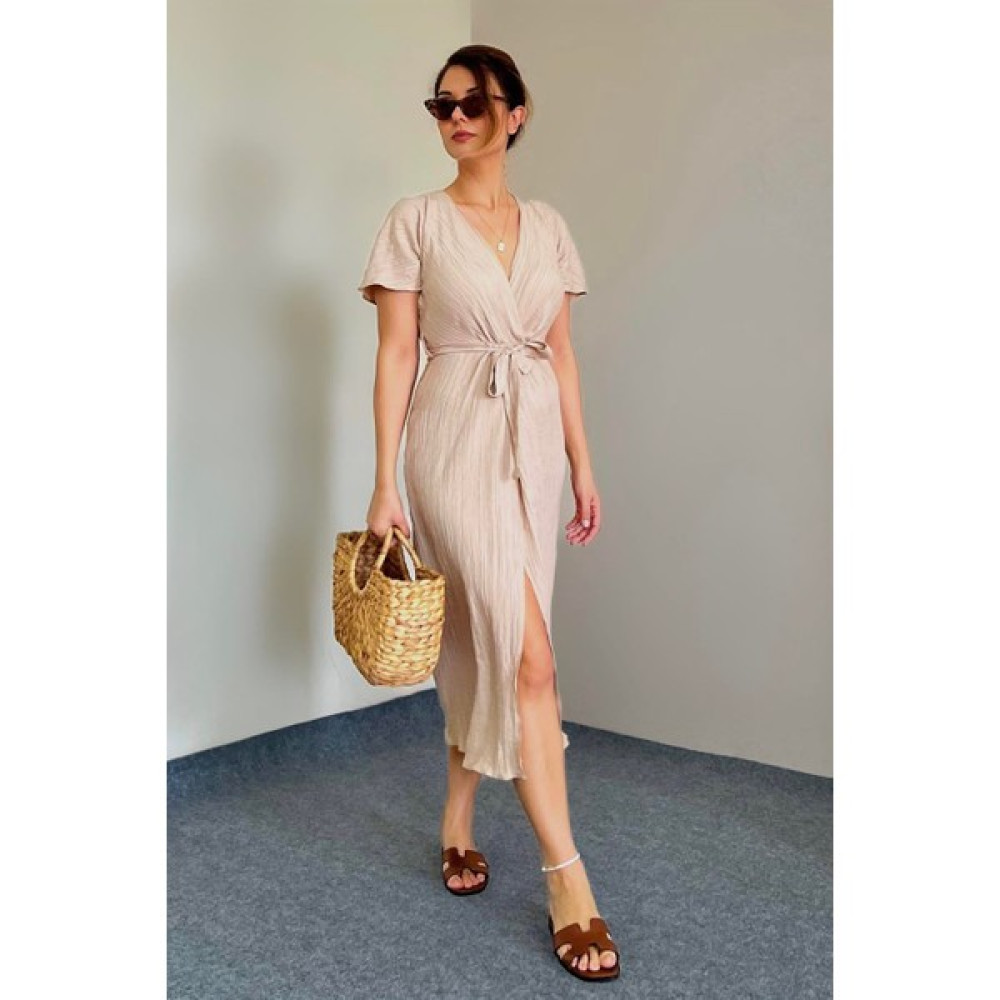 Ritnice Kadın Helen Camel Midi Elbise Elbise Fiyatı