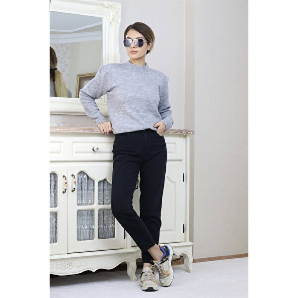Ritnice Kadın Siyah Motto Mom Jean Bayan Jeans / Kot Pantolon Fiyatı