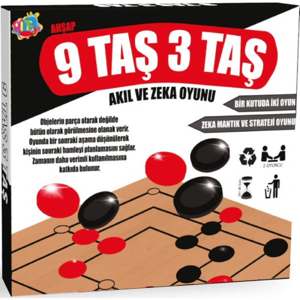 Ritoys Ahşap 9 Taş 3 Taş Zeka Oyunu Eğitici Oyuncak Fiyatı