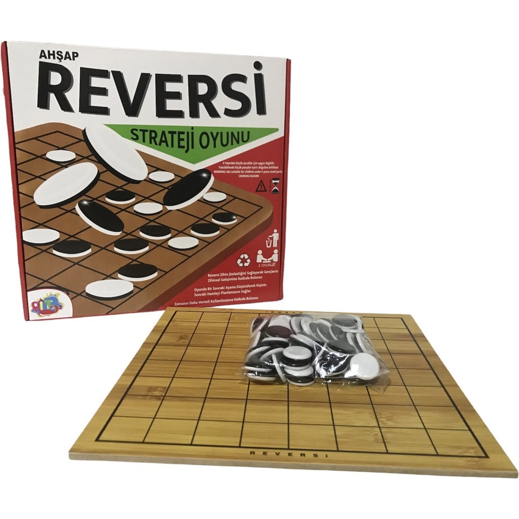Ritoys Ahşap Reversi Strateji ve Zeka Oyunu – Siyah Beyaz Taşlı, 2 Kişilik, 12 Yaş Üzeri Eğitici Masa Oyunu Diğer Fiyatı
