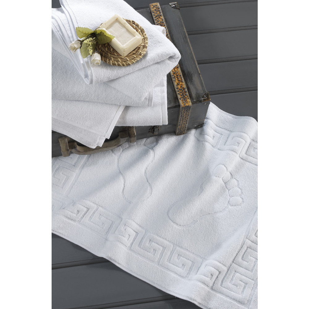 Riva Otel Ayak Havlusu %100 Pamuk Ayak Havlusu 50x70 Cm - Beyaz Banyo Havlusu Fiyatı