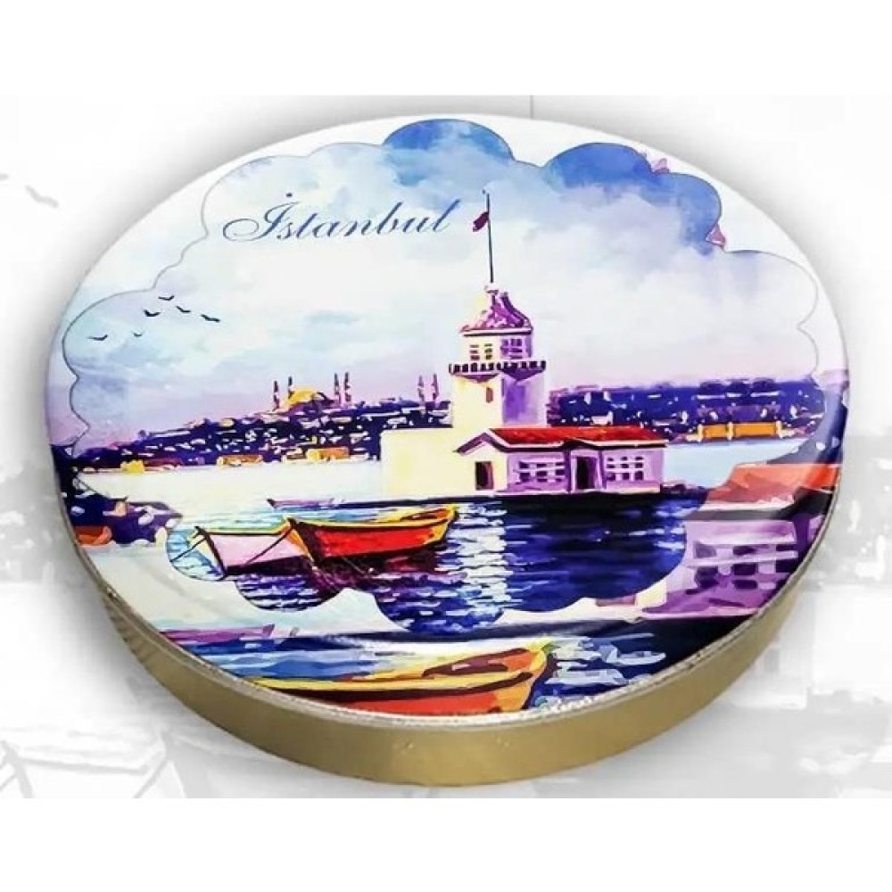 River World Desenli Büyük Boy Mücevher ve Hediyelik Teneke Kutu 10X3,5 cm Model 10 - 10 x 10 cm - Beyaz Eşya Saklama Kutusu Fiyatı
