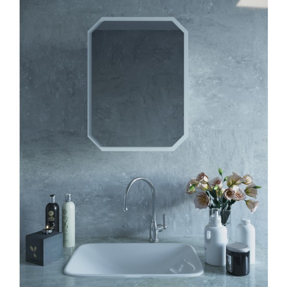 Rivomo Beyaz Sekizgen Dekoratif Banyo Dolabı Aynalı Üst Modülü - Yok Banyo Dolabı / Mobilyası Fiyatı