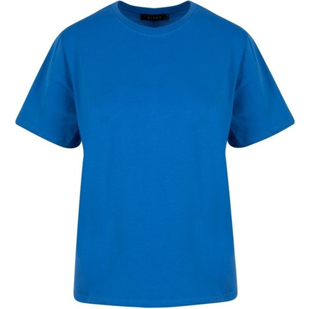 Rivus Bisiklet Yaka Oversize T-Shirt - Mavi Bayan T-shirt Fiyatı
