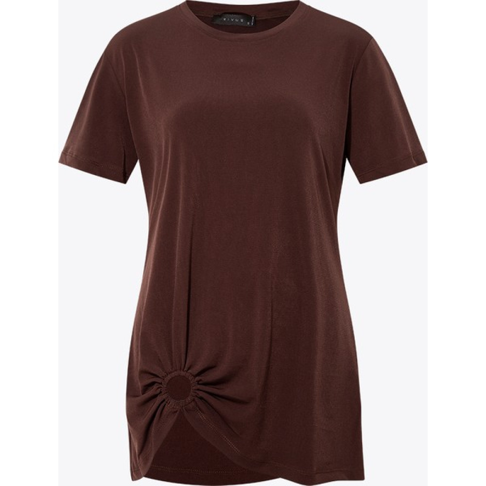 Rivus Halka Detaylı T-Shirt - Kahve Bayan T-shirt Fiyatı