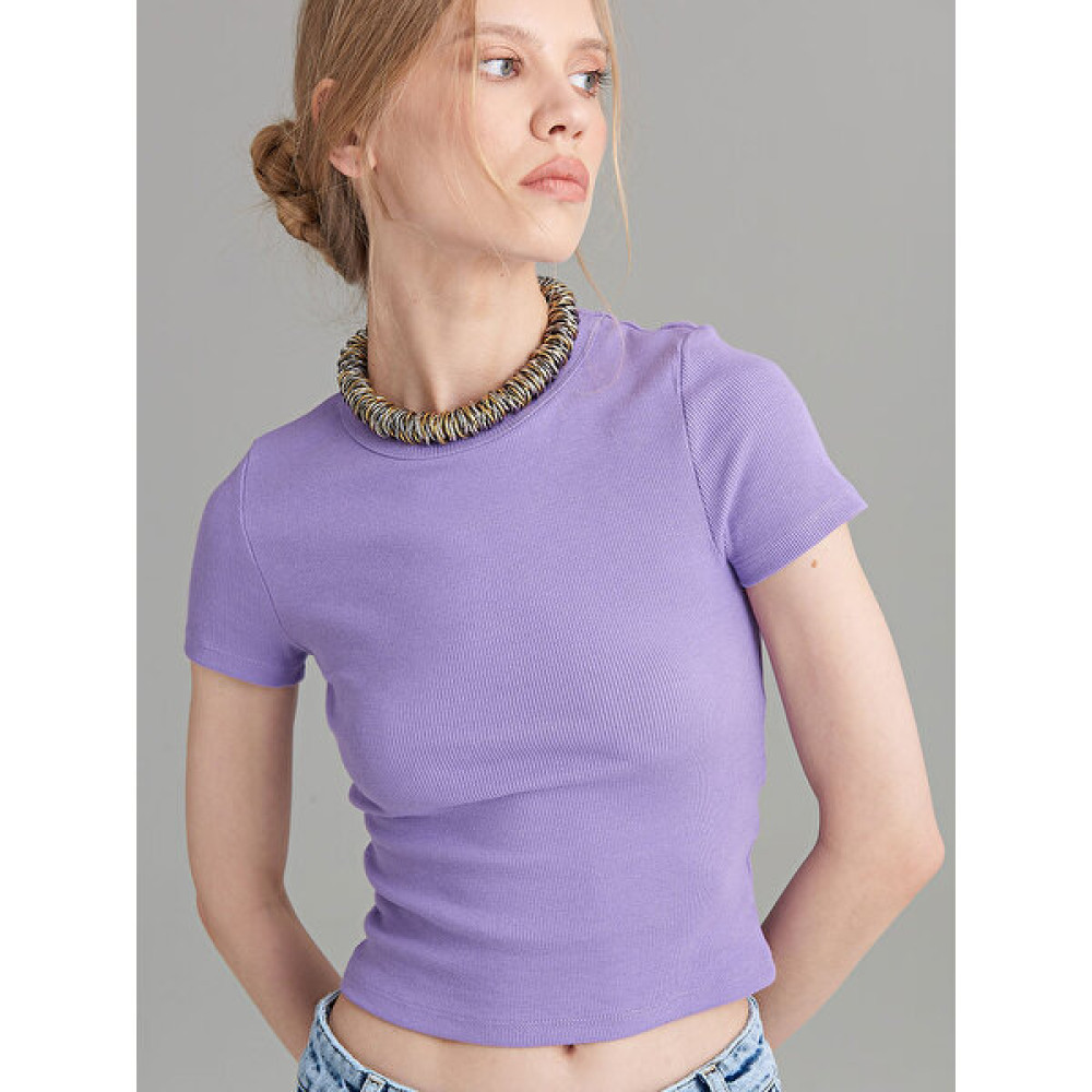 Rivus Kaşkorse Basic T-Shirt - Lila Bayan T-shirt Fiyatı