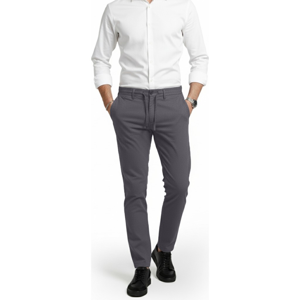 Rizzup Erkek Füme Likralı Gofre Kumaş Beli Lastikli Ipli Slim Fit Günlük Pantolon 2600650 Giyim & İç Giyim Fiyatı