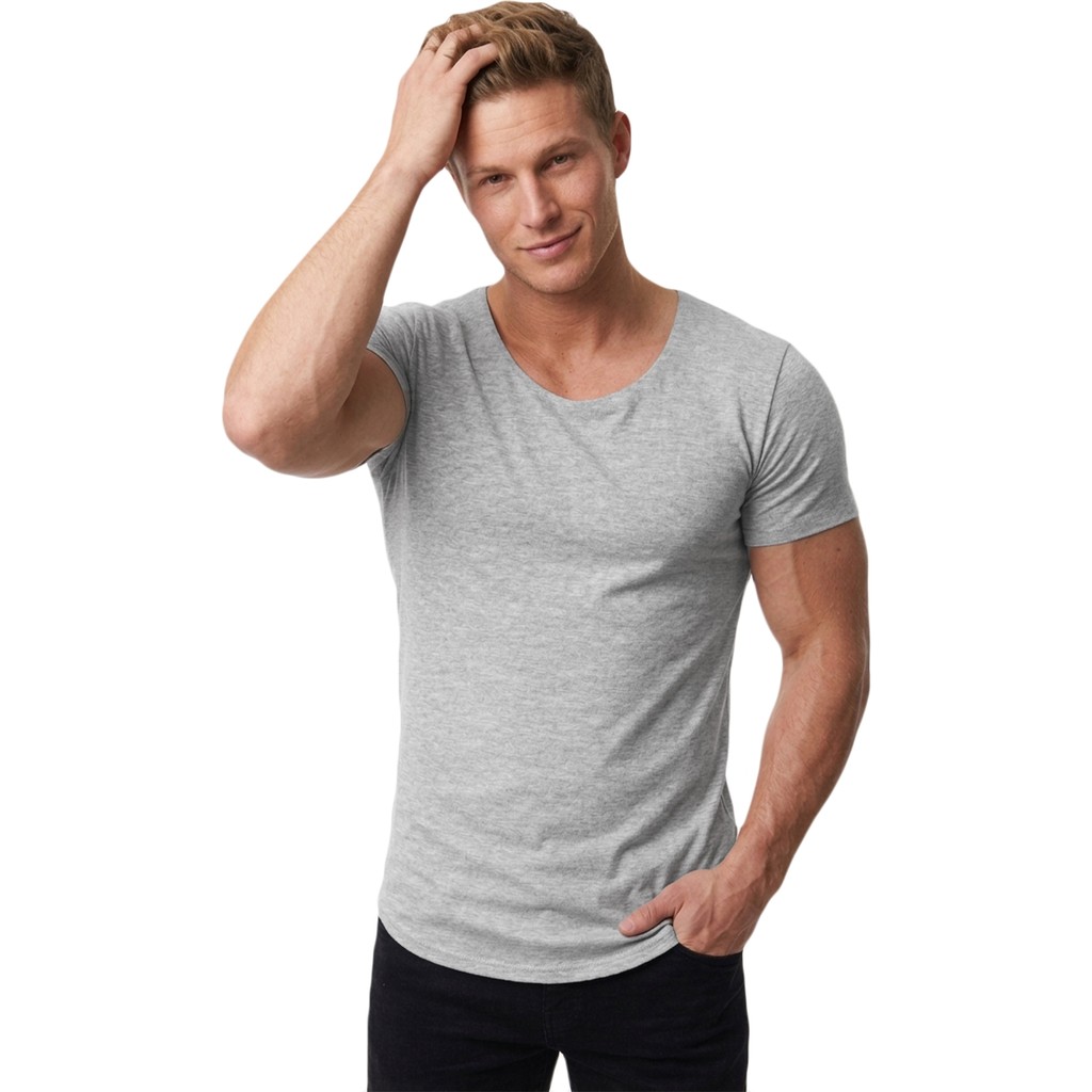 Rizzup Erkek Gri Geniş Yaka Likralı Tişört Oval Yaka Slim Fit Eteği Oval Açık Yaka T-Shirt 1801199 Giyim & İç Giyim Fiyatı