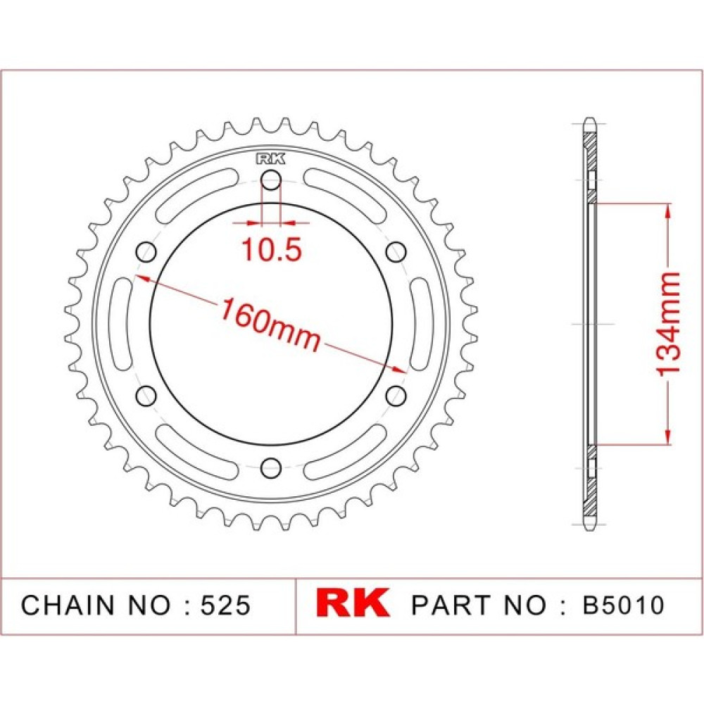 RK Honda CBR 1000 RR Rk Çelik Arka Dişli B5010-43 (2017-2019) Oto Boyaları Fiyatı