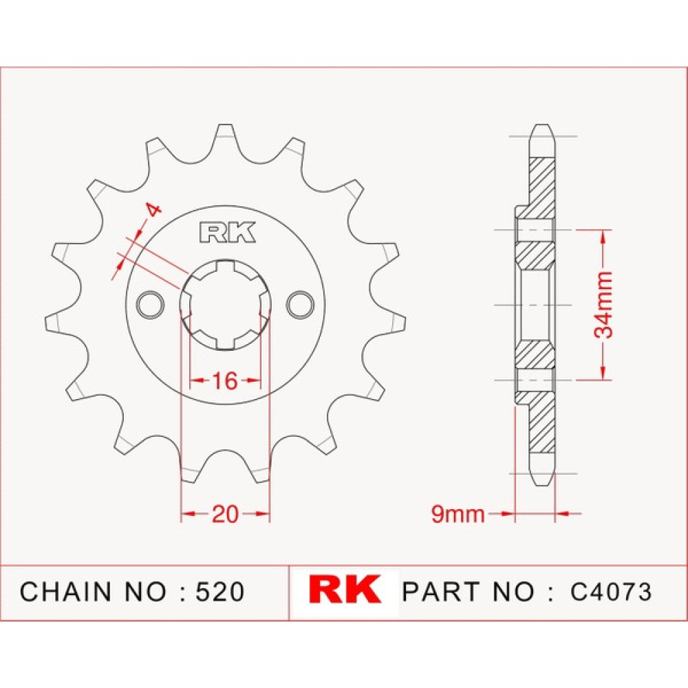 RK Hyosung COMET 250 RK Çelik Ön Dişli C4073-14 (2006-2009) Oto Boyaları Fiyatı