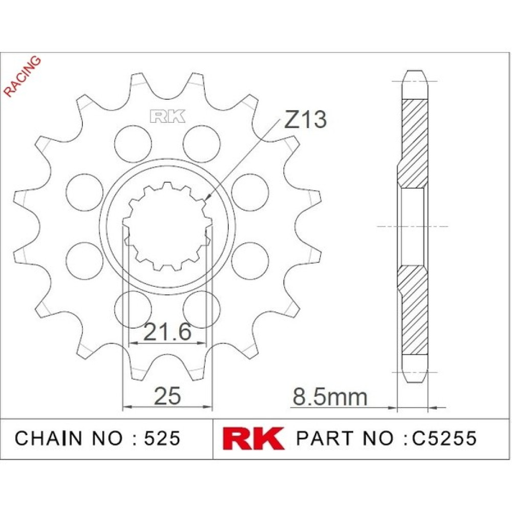 RK Kawasaki Z 1000 ABS RK Çelik Ön Dişli Racing C5255-15-2Q (2007-2018) Oto Boyaları Fiyatı