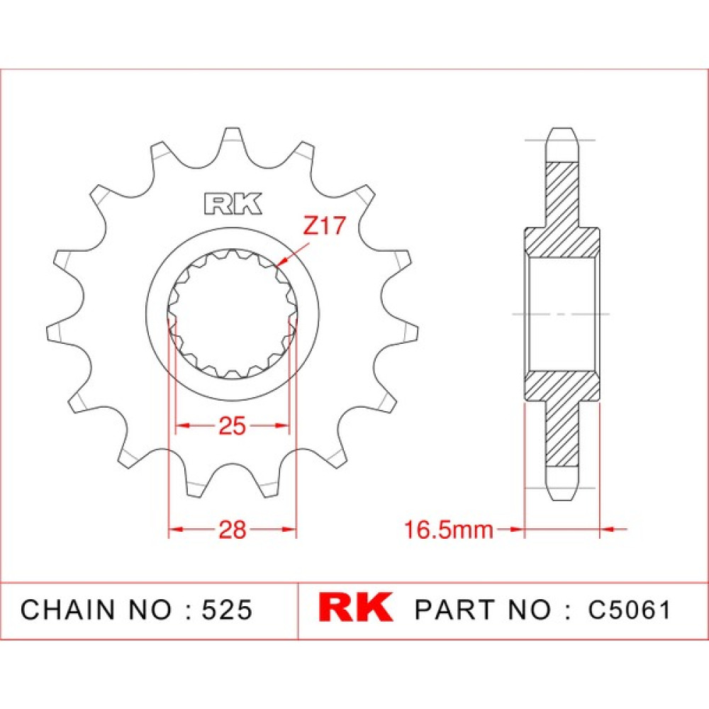 RK Ktm ADVENTURE 990 RK Çelik Ön Dişli C5061-16 (2010-2013) Oto Boyaları Fiyatı