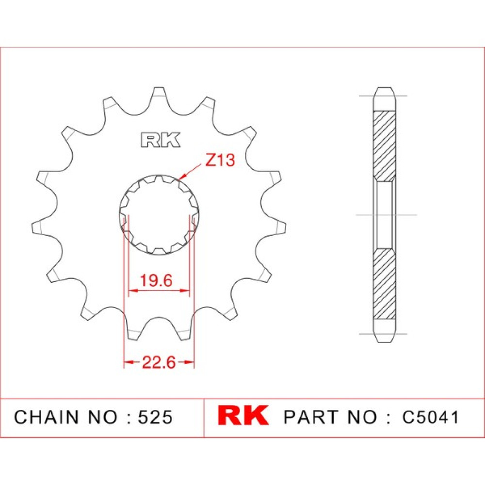 RK Yamaha TDM 850 RK Çelik Ön Dişli C5041-16 (1991-2001) Oto Boyaları Fiyatı