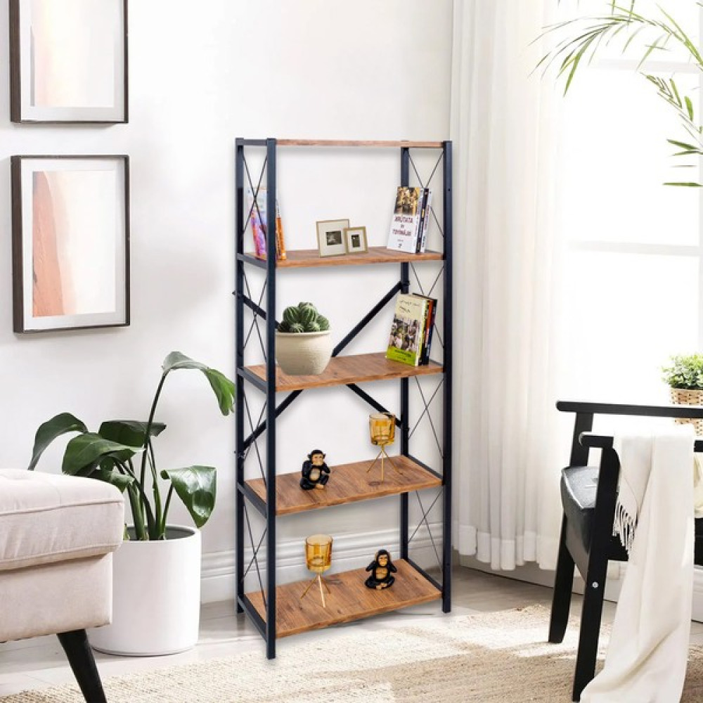 Rmd Shop London 5 Raflı Metal Ayaklı Dekoratif Kitaplık Düzenleyici - Atlantik Çam Kitaplık Fiyatı