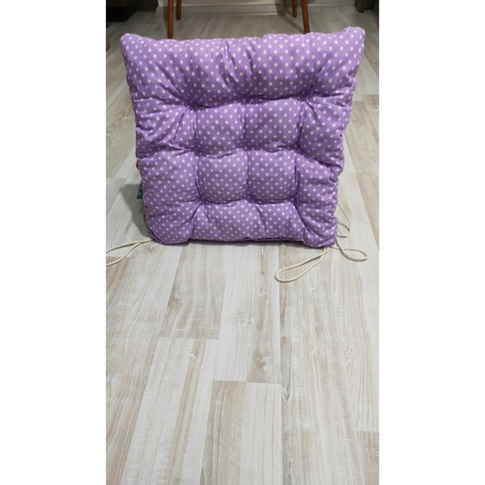 Rmd Shop Puantiyeli Kare Sandalye Minderi 42 x 42 cm - Lila Salon & Oturma Odası Tekstili Fiyatı