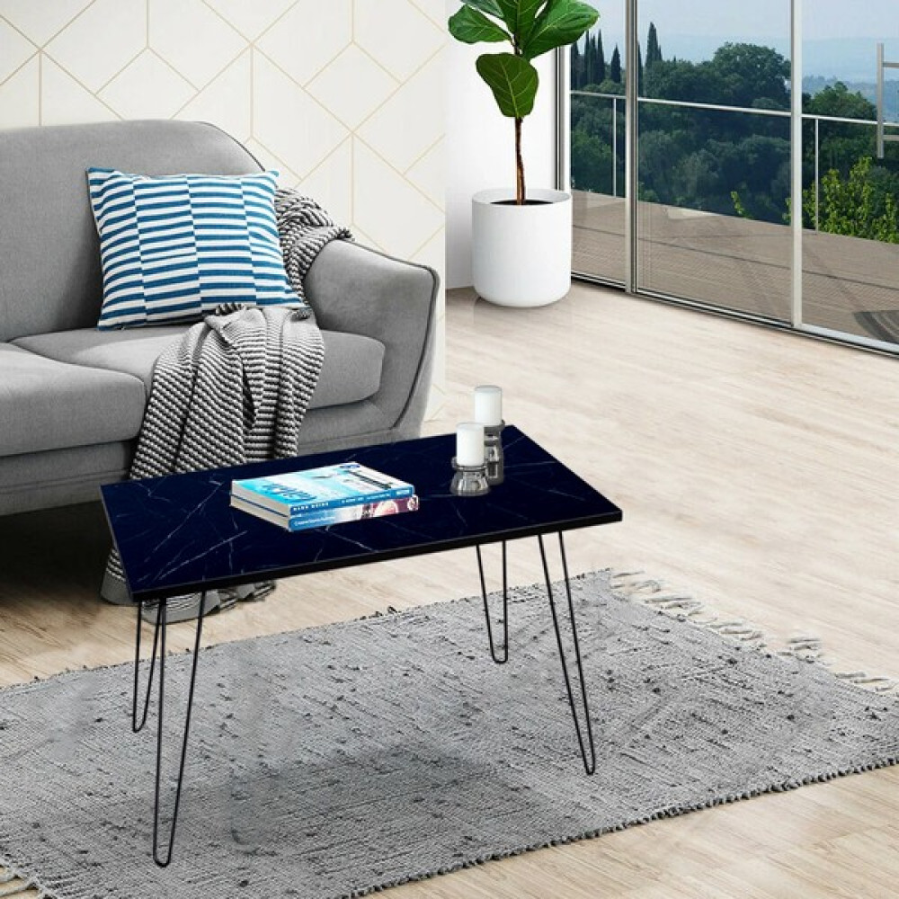 Rmd Shop Royal Katlanır Metal Ayaklı Orta Sehpa (Royal Mermer) - Siyah Orta Sehpa Fiyatı