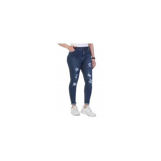 RMG 1277 Yırtıklı Taşlı Kadın Kot Pantolon