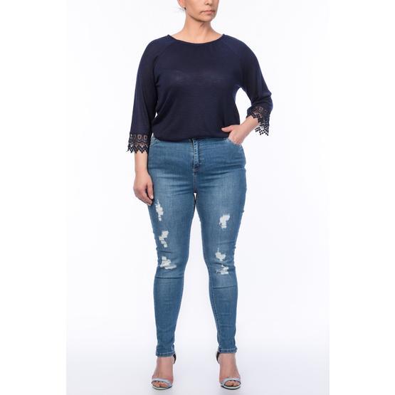 RMG 1277 Yırtıklı Taşlı Kadın Kot Pantolon Bayan Jeans / Kot Pantolon Fiyatı