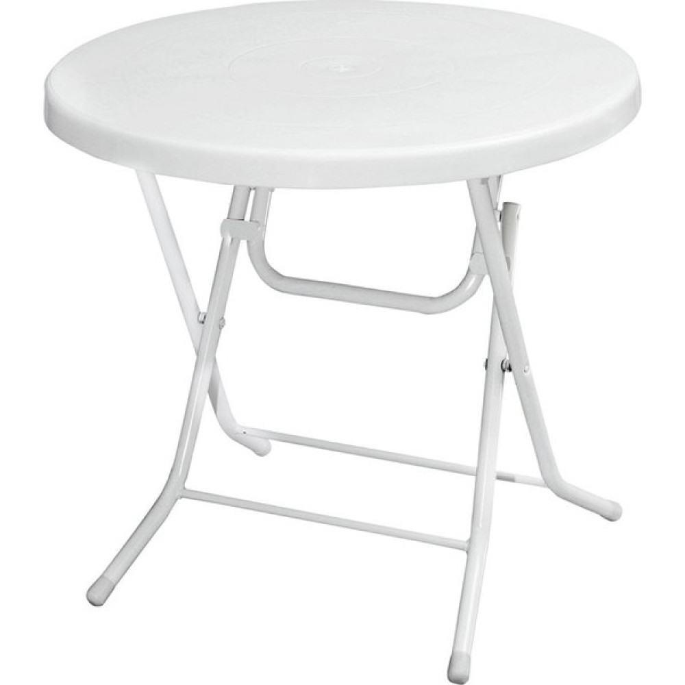 rnl04 75 cm Yuvarlak Katlanır Plastik Masa - GFM205W - Beyaz Bahçe Masası Fiyatı