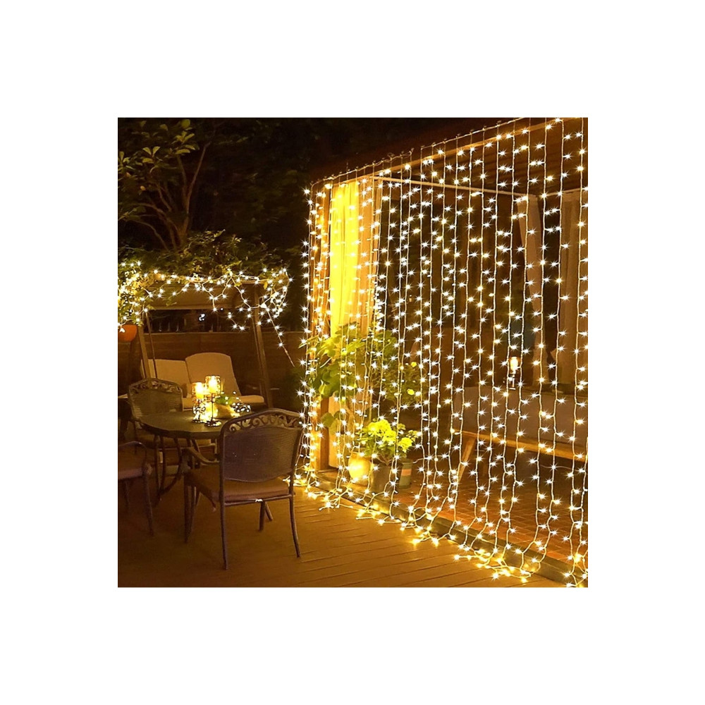 ROBEVE 2x2 Metre 8 Fonksiyonlu Animasyonlu Perde Led Işık Kalın Telli Saçak Led Işık 180 Led Yaş Günü & Parti Fiyatı