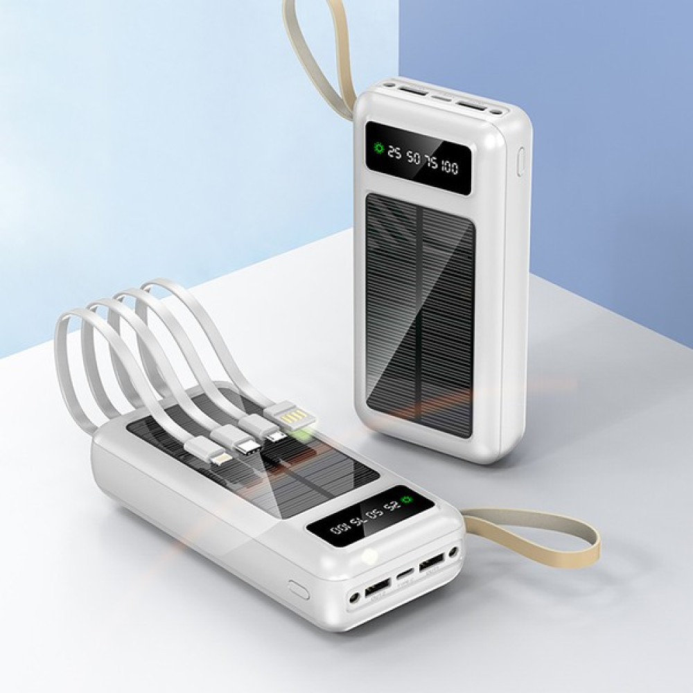 Robeve Acl 30000 Mah Powerbank Göstergeli Powerbank Solar Fenerli Güneş Enerjili Type C - Lightning - Micro USB - USB Kablolu Powerbank Taşınabilir... Taşınabilir Şarj Cihazı - Powerbank Fiyatı