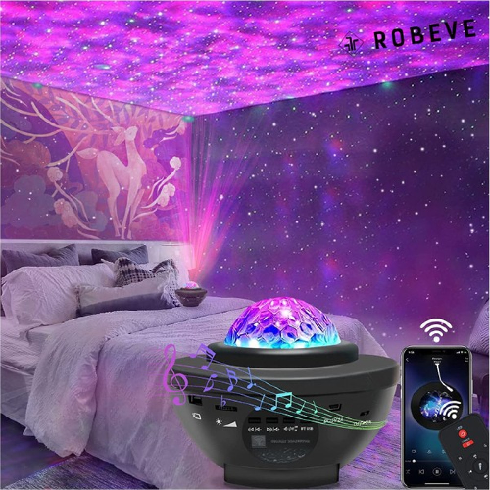 Robeve Projektör Gece Lambası Bluetooth Hoparlör Bluetooth Lazer Işıklı Sese Duyarlı Hoparlör Gece Lambası Disko Lambası Parti Lambası Bluetooth Hoparlör Fiyatı