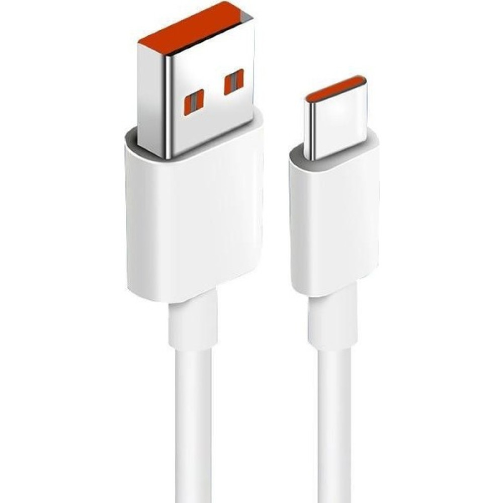 Robeve Xiaomi ve Type C Telefonlarla Uyumlu Hızlı Şarj Kablosu Hızlı Şarj 6A Kablo Turunçu Uçlu Hızlı Type C Şarj Kablosu - Beyaz Cep Telefonu Şarj Cihazı Fiyatı