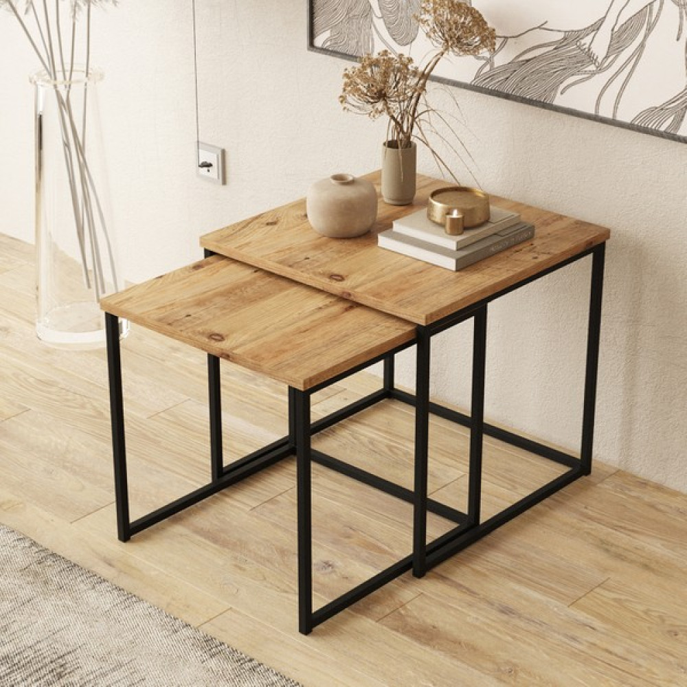 Robin Home Atlantis 2'li Büyük Metal Zigon Seti Sehpa Takımı As8-A Zigon Sehpa Fiyatı