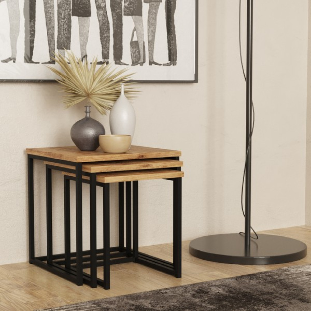 Robin Home Atlantis 3'lü Metal Zigon Seti Sehpa Takımı As7-A Zigon Sehpa Fiyatı