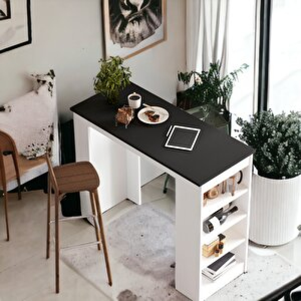 Robin Home Bar Masası Mutfak Yemek Masası Siyah-beyaz Masa - Sandalye Seti / Takımı Fiyatı