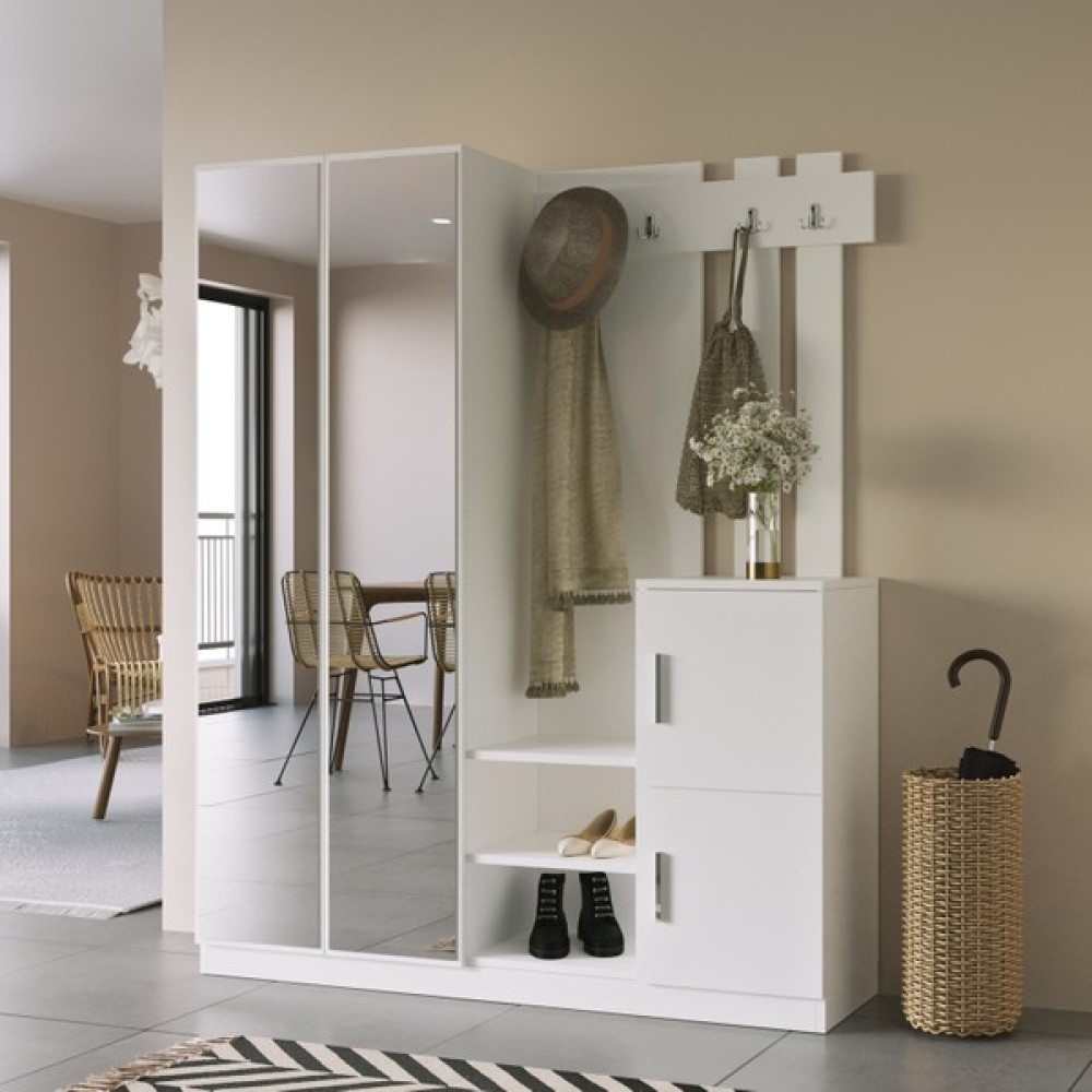 Robin Home Benjamin Vestiyer Portmanto Ayakkabılık Beyaz Portmanto Fiyatı