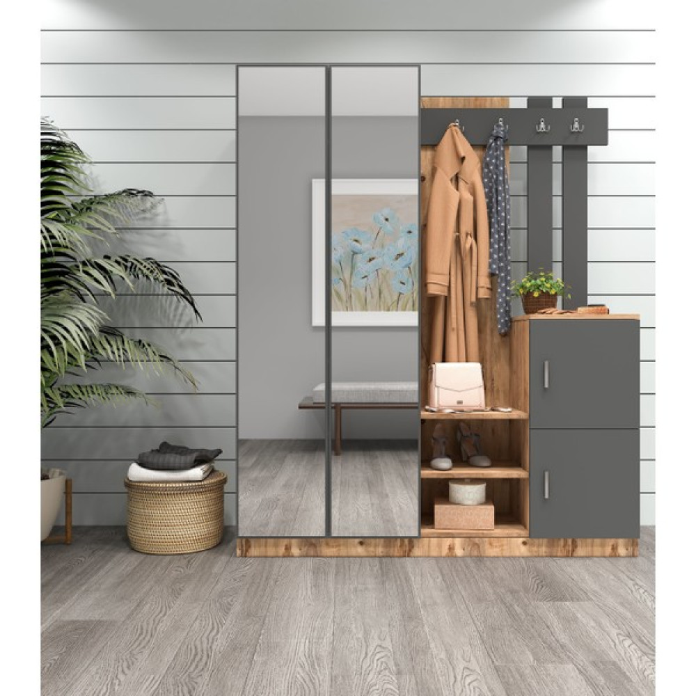 Robin Home Benjamin Vestiyer Portmanto Ayakkabılık - Gri Portmanto Fiyatı