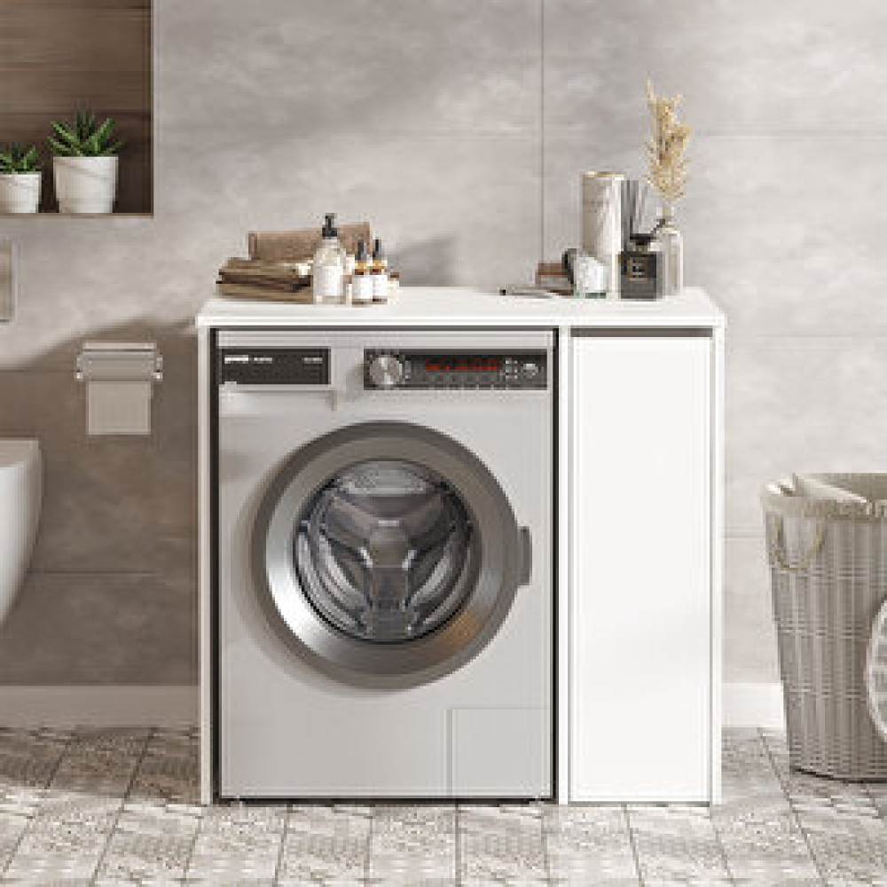 Robin Home Diana Çamaşır Makinesi Dolabı Çekmeceli Beyaz Banyo Dolabı / Mobilyası Fiyatı