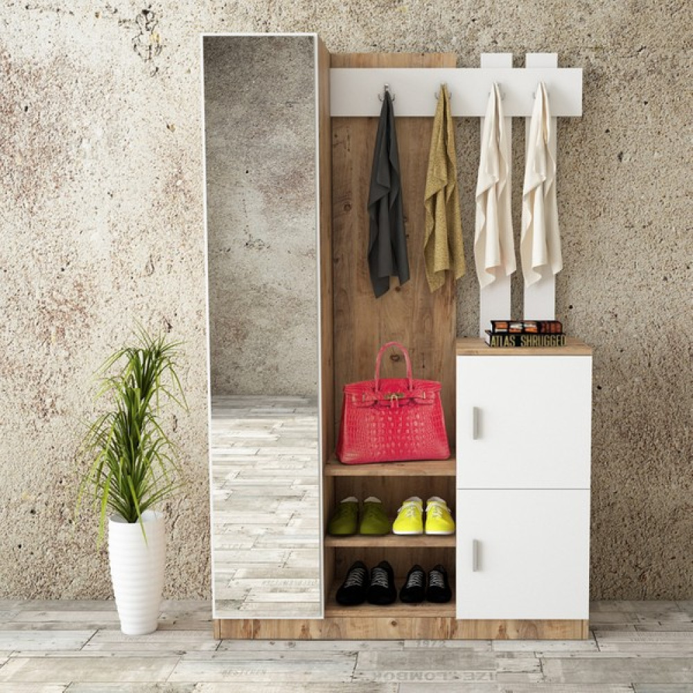 Robin Home Hera Vestiyer Portmanto Ayakkabılık Çam-Beyaz Portmanto Fiyatı