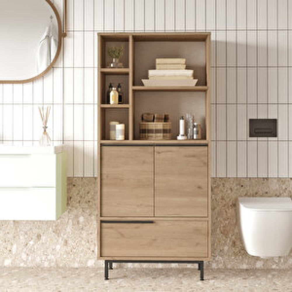 Robin Home Lidya Banyo Dolabı Çok Amaçlı Dolap 3 Kapaklı Metal Ayaklı Sepet Banyo Dolabı / Mobilyası Fiyatı