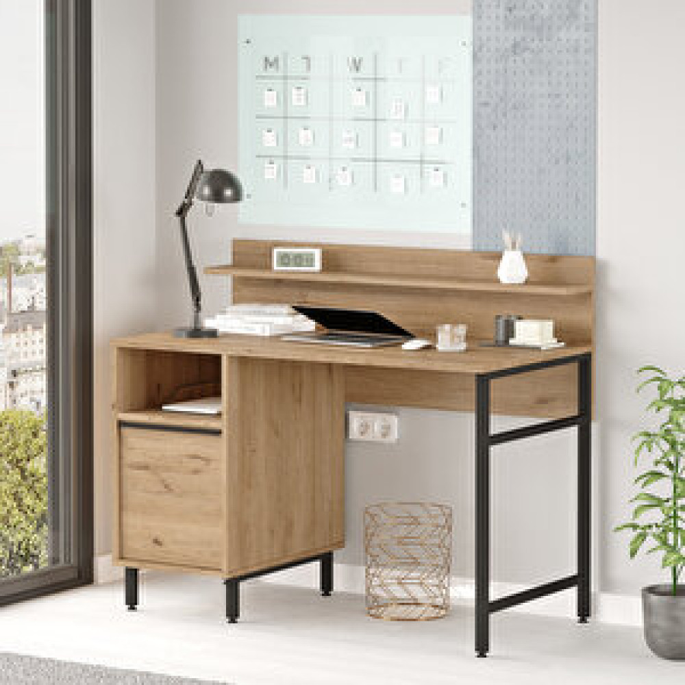 Robin Home Lidya Çalışma Masası Raflı Dolaplı Metal Ayaklı Sepet Bilgisayar Masası Fiyatı