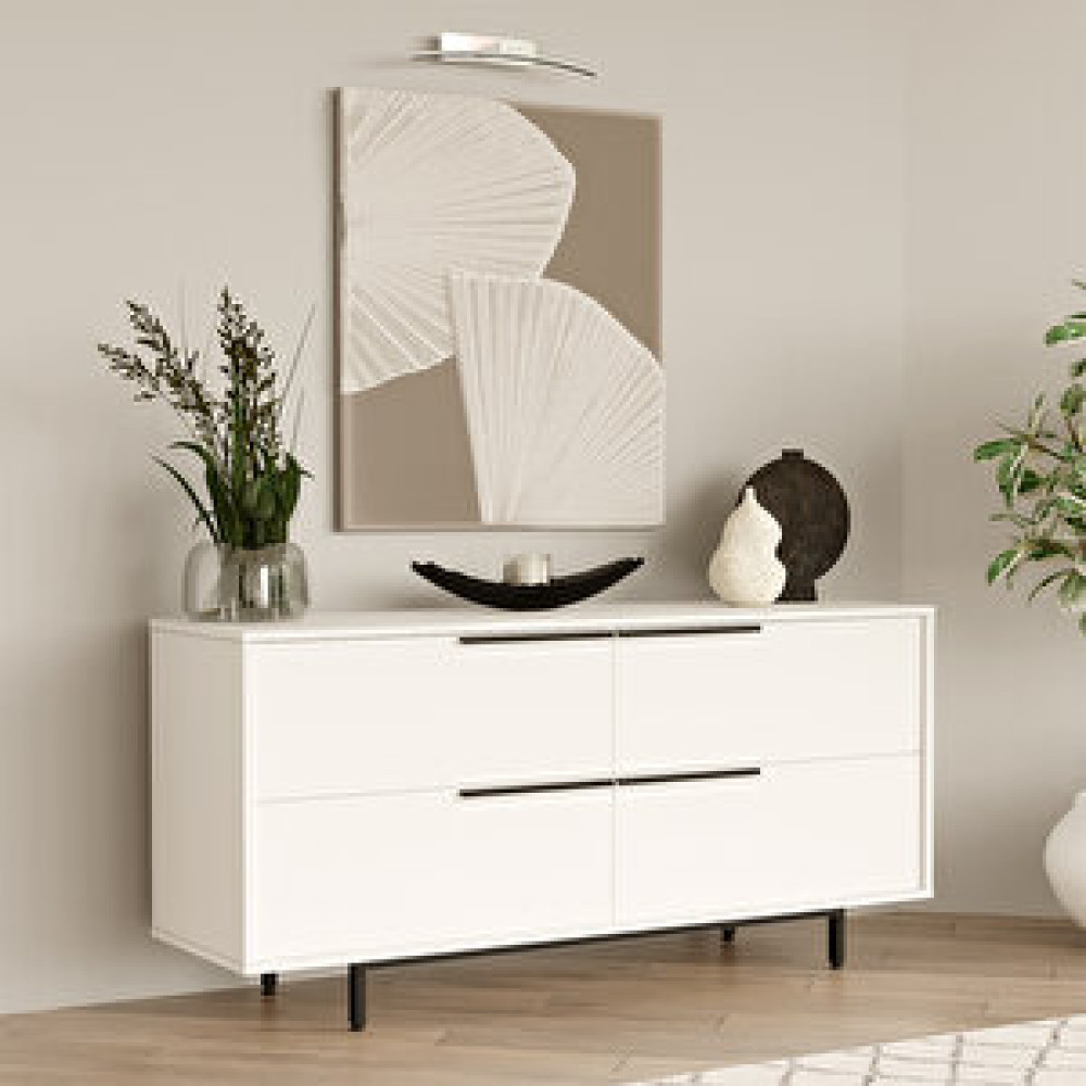 Robin Home Lidya Konsol 4 Kapaklı Metal Ayaklı 160cm Beyaz Konsol Mobilya Fiyatı