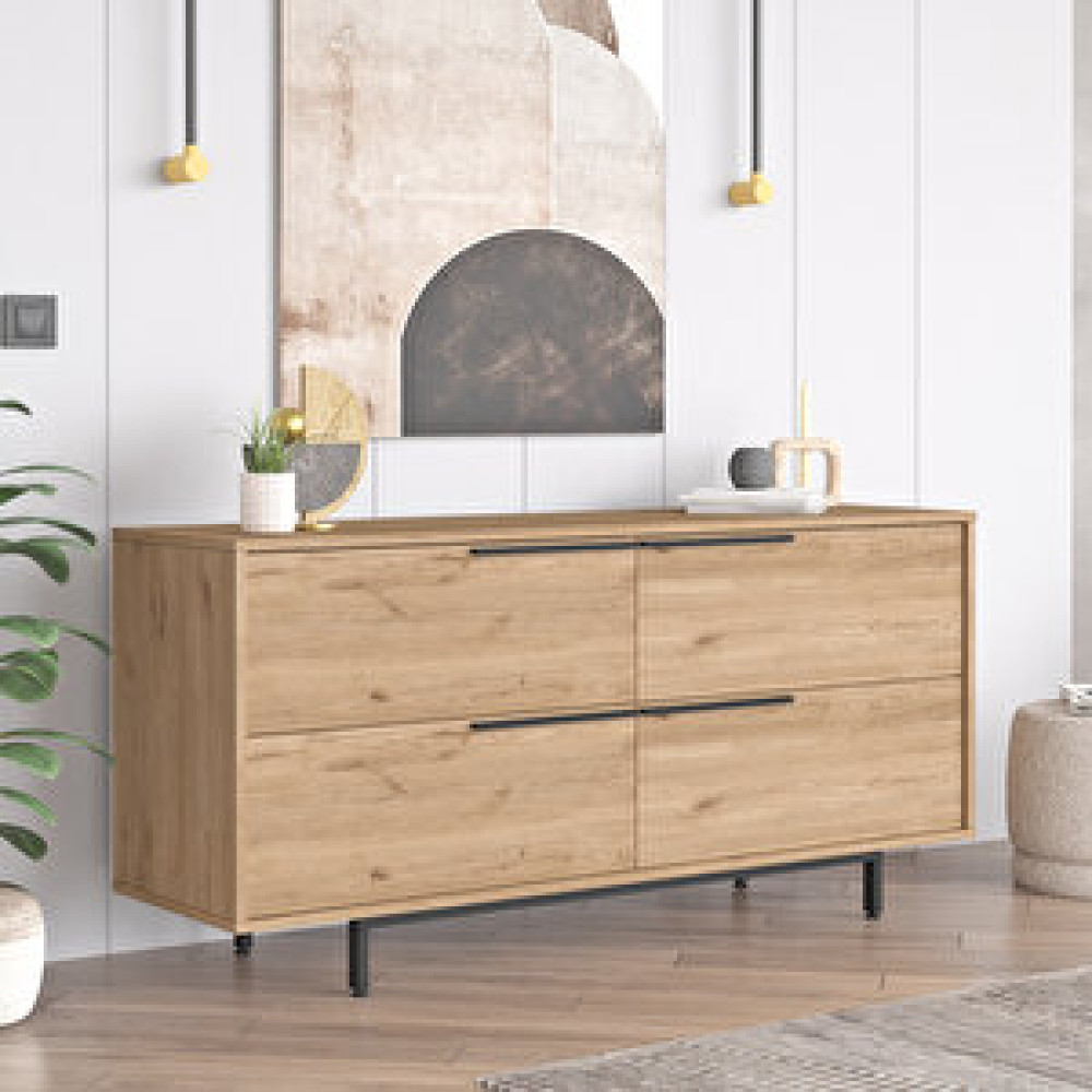 Robin Home Lidya Konsol 4 Kapaklı Metal Ayaklı 160cm Sepet Konsol Mobilya Fiyatı