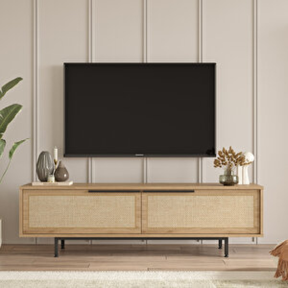 Robin Home Lidya Tv Ünitesi Sehpası Metal Ayaklı Uv Baskı 160cm Sepet-jüt Tv Ünitesi / Sehpası Fiyatı